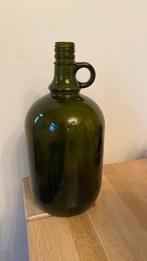 Grote groene vaas / fles inhoud 2 liter, 25 cm hoog- zgan, Huis en Inrichting, Woonaccessoires | Vazen, Minder dan 50 cm, Groen