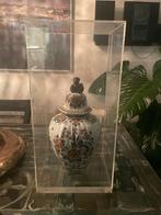 Delfts Polychroom Vaas met Deksel, Antiek en Kunst, Ophalen