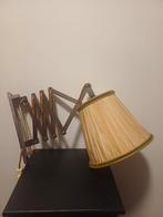 Vintage houten schaarlamp, Ophalen of Verzenden, Gebruikt
