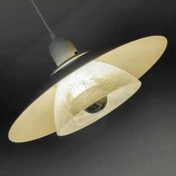 Scandinavisch vintage design LAMP metaal gewolkt glas retro beschikbaar voor biedingen