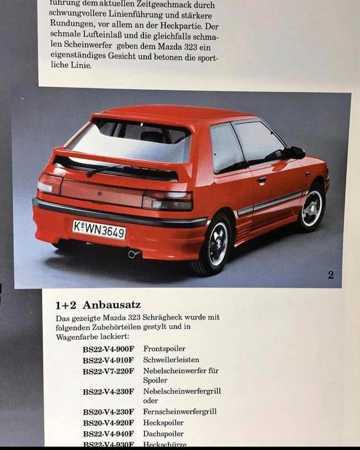orginele mazda 323 BG sideskirts en topspoiler, Auto-onderdelen, Carrosserie en Plaatwerk, Achterklep, Mazda, Achter, Links, Rechts