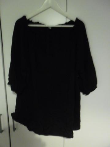 Soyaconcept Zwarte Blouse Met Elastische Hals Maat XL NIEUW beschikbaar voor biedingen