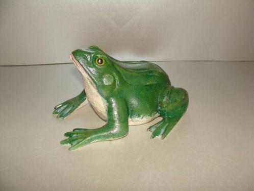 Groene kikker van gietijzer, Tuin en Terras, Tuinbeelden, Nieuw, Dierenbeeld, Metaal, Ophalen of Verzenden