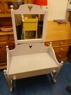 Boeren Eiken Kaptafel met Spiegel - Taupe, Ophalen of Verzenden