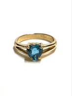 18k gouden ring met een topaas, -, Blauw, -, Ophalen of Verzenden