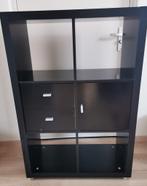 Zwarte kast met twee laden, geschikt voor ikea doosjes, Ophalen, Gebruikt