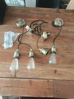 4 Industriële hanglampen, Huis en Inrichting, Lampen | Hanglampen, Ophalen of Verzenden, Zo goed als nieuw, Glas, Minder dan 50 cm