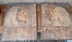 2 Egypische afbeeldingen 50x60 cm, Ophalen, Minder dan 50 cm, Schilderij, Minder dan 50 cm