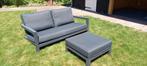 Aluminium LIFE loungebank met hocker, Tuin en Terras, Tuinsets en Loungesets, Ophalen, Zo goed als nieuw, Aluminium, Bank