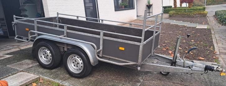 Aanhanger dubbelasser merk Happert met kenteken., Auto diversen, Aanhangers en Bagagewagens, Zo goed als nieuw, Ophalen