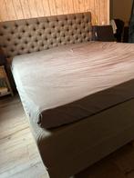 Swiss sense boxspring 180 x 210 incl aeromax nature topper, Brocante barok, Grijs, 180 cm, Ophalen of Verzenden