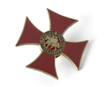 Metalen broche, pins-Ridders Templars-Rode Kruis- geemaille beschikbaar voor biedingen