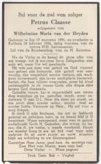 Petrus Claasse 1896 Erp + 1956 Keldonk, 59 jaar, Verzenden, Bidprentje