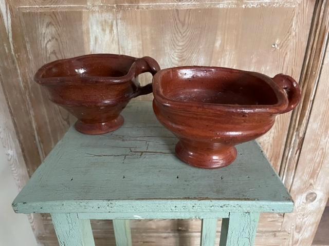 2 x antiek tesje / stoof voor kooltjes. Keramiek / aardewerk, Antiek en Kunst, Antiek | Keramiek en Aardewerk, Ophalen