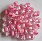 Glas kralen roze inside 9 mm 7, Verzenden, Nieuw, Kraal
