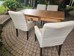 Antiek grenen eettafel 0.90 breed en 1.80 lang, Huis en Inrichting, Tafels | Eettafels, Gebruikt, Vijf personen of meer, Rechthoekig