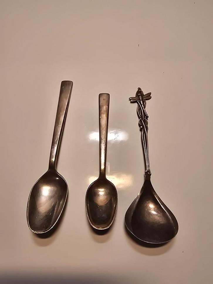 Zilveren lepeltjes TH. Marthinsen & Libelle - 90, Antiek en Kunst, Antiek | Bestek, Ophalen of Verzenden