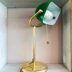 Vintage notarislamp groen messing, *, Gebruikt, Verzenden, *