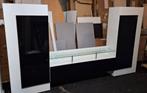 Nieuwe hoogglans zwart wit tv wand meubel., Ophalen, Glas, 150 tot 200 cm, Nieuw
