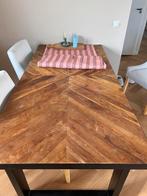 Eettafel metalen poten., Huis en Inrichting, Tafels | Eettafels, Ophalen, Gebruikt, 50 tot 100 cm, Vijf personen of meer