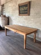 Authentieke boerentafel - 220 x 98 cm + 76 cm hoog / 2 lades, 200 cm of meer, Rechthoekig, 50 tot 100 cm, Ophalen of Verzenden