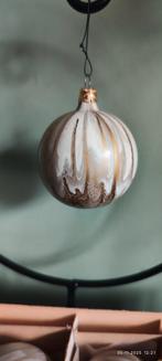 Set van 12 oude kerstballen goud wit doorlopen, Ophalen