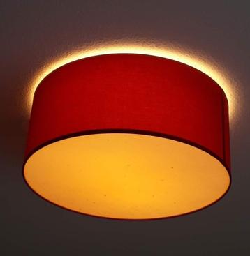 moderne ronde plavond- of wandlamp rood stof  beschikbaar voor biedingen
