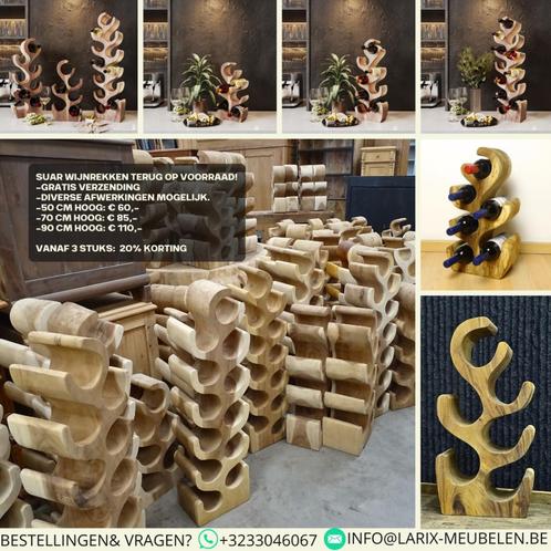 suar wijnrekken beschikbaar in 50, 70 en 90 cm hoogte, Huis en Inrichting, Woonaccessoires | Wijnrekken, Nieuw, 75 cm of meer