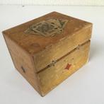 HOUTEN BRIDGEKAARTEN-KISTJE VINTAGE, Ophalen of Verzenden, Gebruikt
