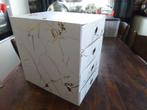 kartonnen ladekastje wit met goud 4 lades 22x30 x 30 cm, Ophalen of Verzenden, Zo goed als nieuw