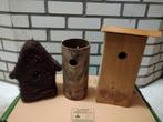 Twee verschillende vogelhuisjes, Tuin en Terras, Vogelhuisjes en Vogelbaden, Ophalen of Verzenden, Zo goed als nieuw