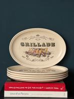 GIEN set van 5 vintage ovalen steak borden, Verzenden, Aardewerk, Overige stijlen, Bord(en)