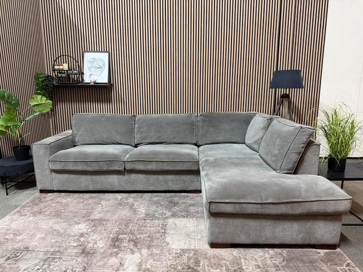 “GRATIS LEVERING” Woood ribstof hoekbank! 290x200, Huis en Inrichting, Banken | Bankstellen, Zo goed als nieuw, Hoekbank, Vierpersoons of meer