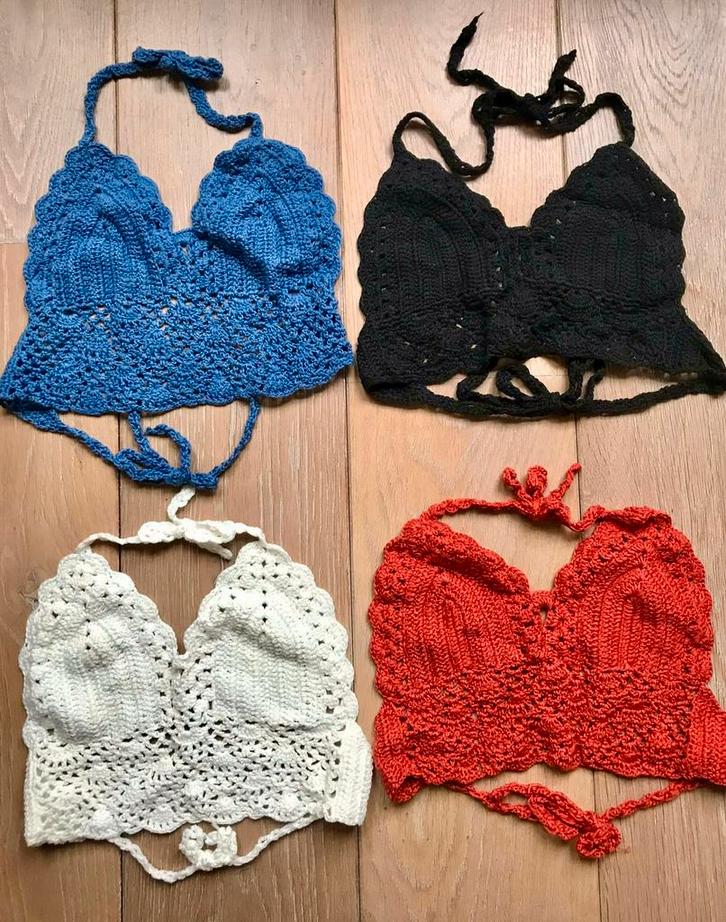 Carnaval HIPPIE Gehaakte top Nieuw Wit zwart rood blauw, Kleding | Dames, Tops, Nieuw, Maat 38/40 (M), Wit, Zonder mouw, Ophalen of Verzenden