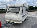 Hobby Classic model 370 met voortent en luifel, Dwarsbed, Hobby, Bedrijf, Treinzit