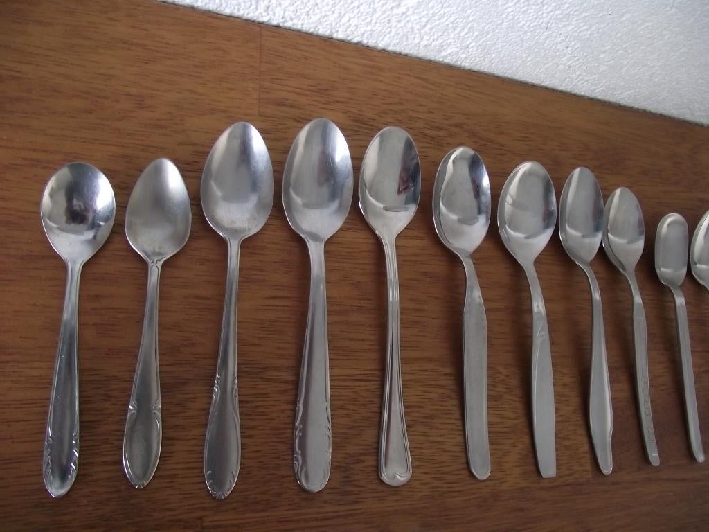 14 vintage RVS romantisch decor dessert lepel 12-15 cm p s, Antiek en Kunst, Antiek | Bestek, Ophalen of Verzenden