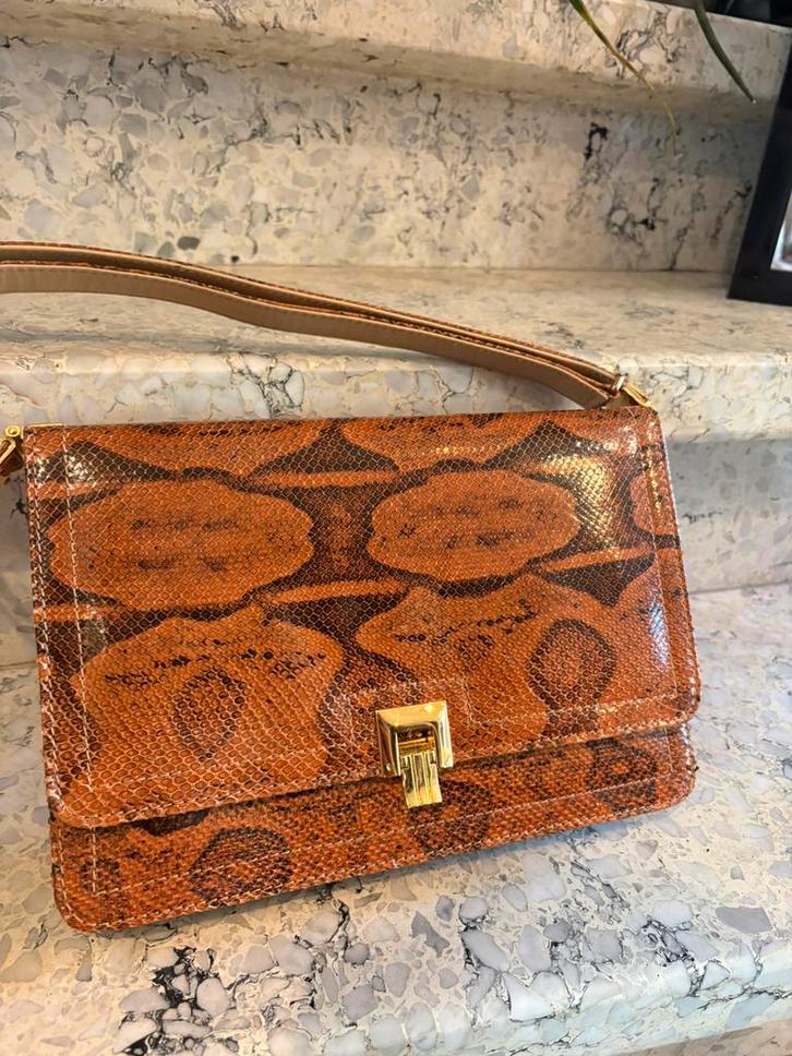 Vintage phyton schoudertas- nieuw, Sieraden, Tassen en Uiterlijk, Tassen | Damestassen, Zo goed als nieuw, Schoudertasje, Ophalen of Verzenden
