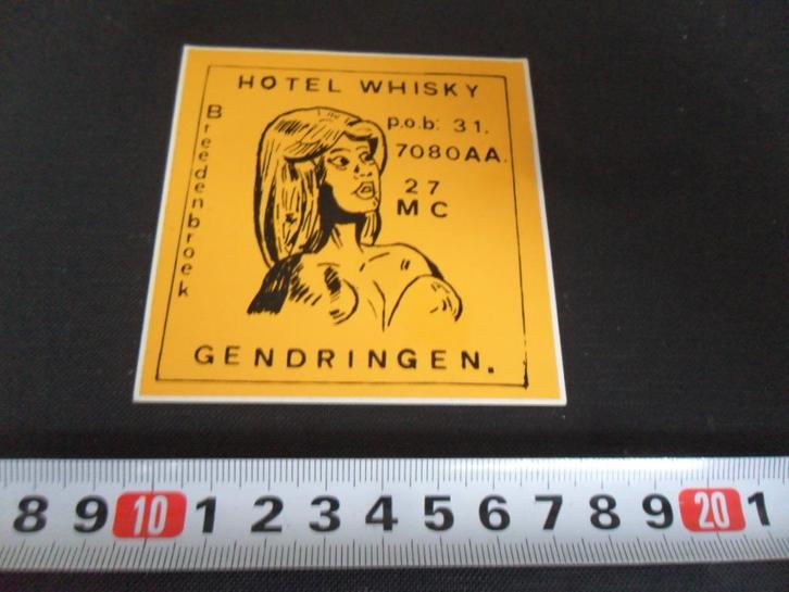 sticker gendringen breedenbroek HOTEL WHISKY piraat zender *, Verzamelen, Stickers, Zo goed als nieuw, Ophalen