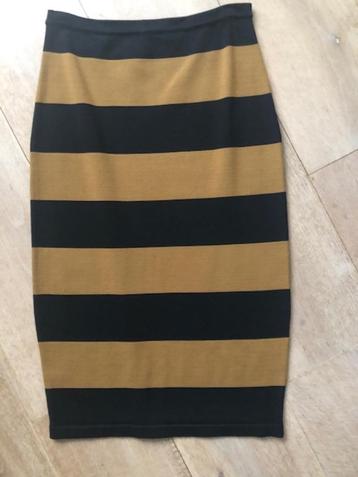 Nieuwe Sissy boy rok okergeel/zwart maat M beschikbaar voor biedingen