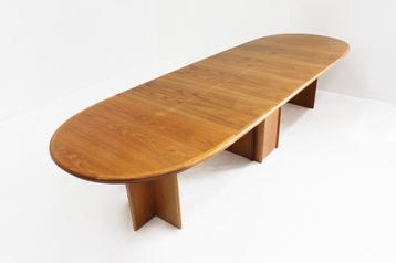 Vintage Deense grote ovalen uitschuifbare eettafel XL  beschikbaar voor biedingen