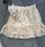 NİEUW, crème rokje met gouden stippen, maat S/M, Kleding | Dames, Rokken, Beige, Nieuw, Ophalen of Verzenden, Knielengte