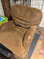 Comfortabele lederen fauteuil, Ophalen, Gebruikt, Leer, Vintage