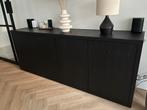 Zwarte Dressoir - Goossens Barcelona, Huis en Inrichting, Ophalen, Met deur(en), Zo goed als nieuw, 200 cm of meer