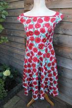 Jurk blauw/ rood Hell Bunny mt S Vaste prijs OPRUIMING, Ophalen of Verzenden, Zo goed als nieuw, Hell Bunny, Maat 36 (S)