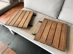 Bastard L Zijtafels - 2 Stuks, Tuin en Terras, Tuintafels, Ophalen of Verzenden, Gebruikt, Vierkant, Hout