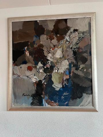 Fedde de Jong - Abstract Vaas met Bloemen 1.20 x 1.30 m beschikbaar voor biedingen