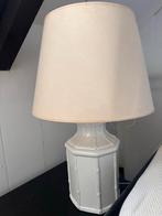Vintage Tafellamp met Bamboe-Stijl Voet, Ophalen, Gebruikt, Stof, 50 tot 75 cm