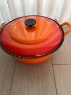 Le Creuset braadpan oranje 32 cm, Gebruikt, Ophalen of Verzenden, Koekenpan of Braadpan, Gietijzer