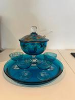 Bowlset blauw met goud, Ophalen of Verzenden