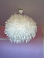 Witte grote veren hanglamp - Meisjeskamer, Huis en Inrichting, Lampen | Hanglampen, Ophalen of Verzenden, Zo goed als nieuw, Metaal